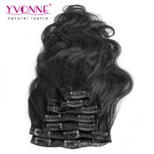 Unprocessed Virgin Brazilian Body Wavy Clip in Hair Extensions